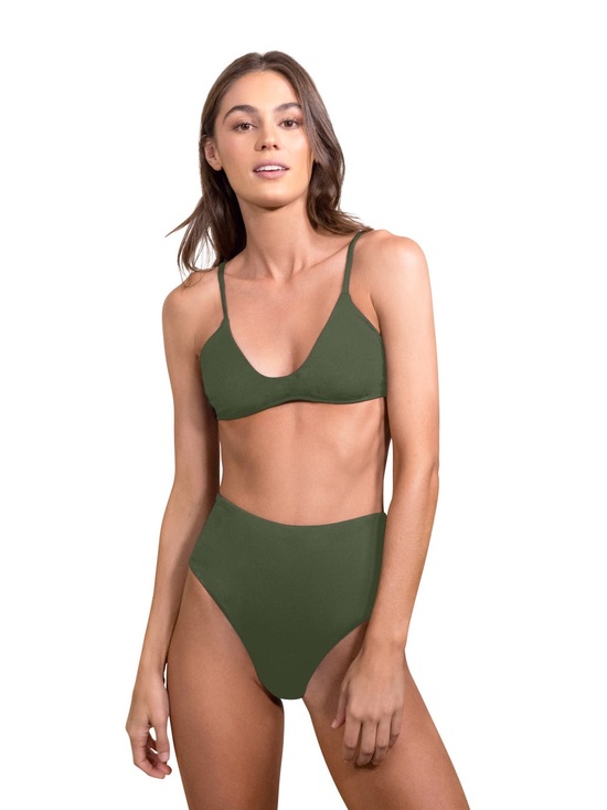 Anthropologie Other - High-Waist Olive Green Bikini Set - Women Swim
